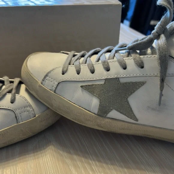 Golden Goose White and Blue Women's Sneakers - Picture 2 of 6